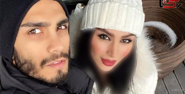  عکس دنیا جهانبخت در استخر با مهراد جم
