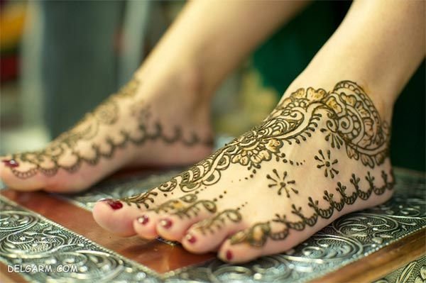  20 عکس نقش حنا ساده دخترانه