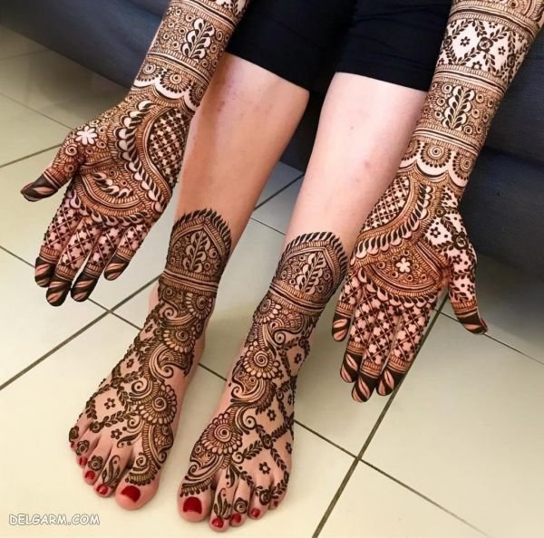  20 عکس نقش حنا ساده دخترانه