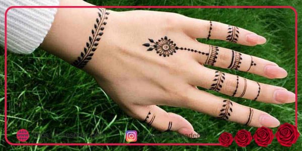  20 عکس نقش حنا ساده دخترانه