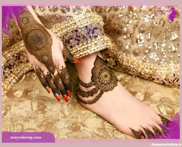  87 عکس نقش حنا جدید دخترانه