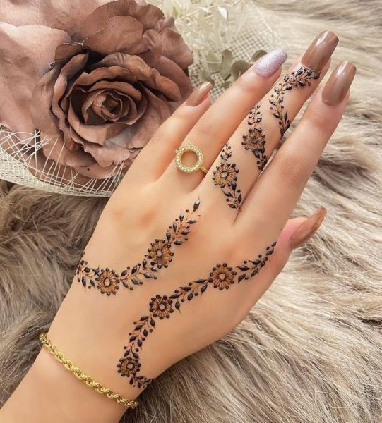  عکس نقش حنا جدید دخترانه