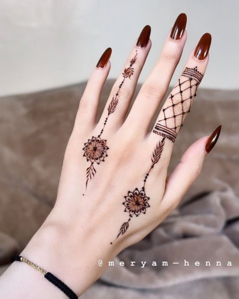  عکس نقش حنا جدید دخترانه