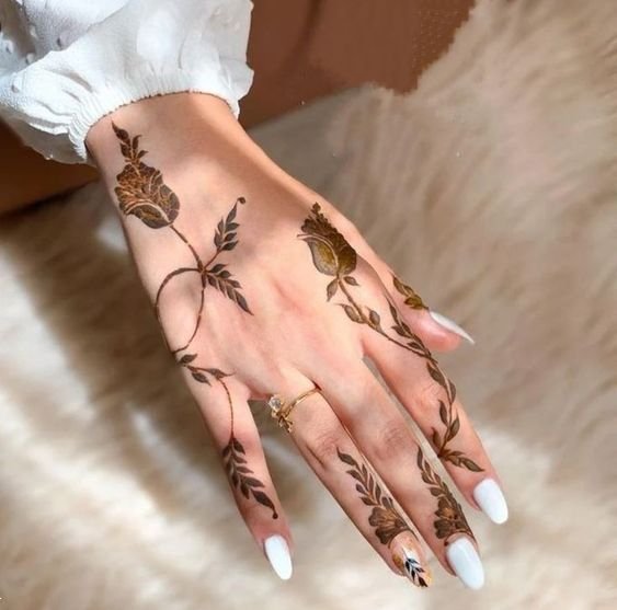  عکس نقش حنا جدید دخترانه