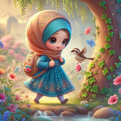  عکس دختر با حجاب کارتونی