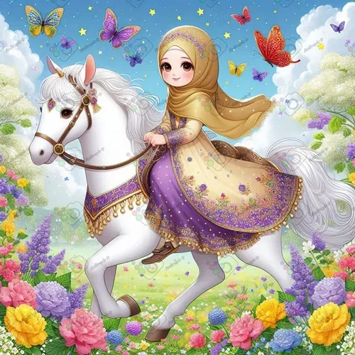  عکس دختر با حجاب کارتونی