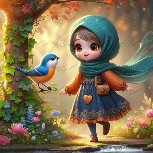  عکس دختر با حجاب کارتونی