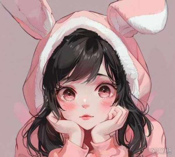  عکس انیمه کیوت صورتی