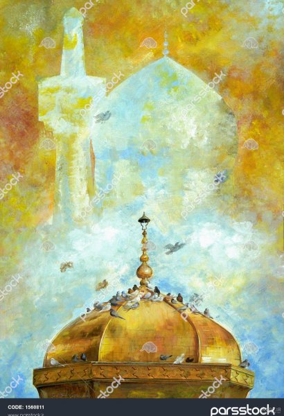  عکس حرم امام رضا با کبوتر