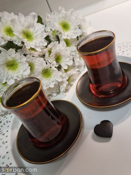  عکس چای در دست دختر