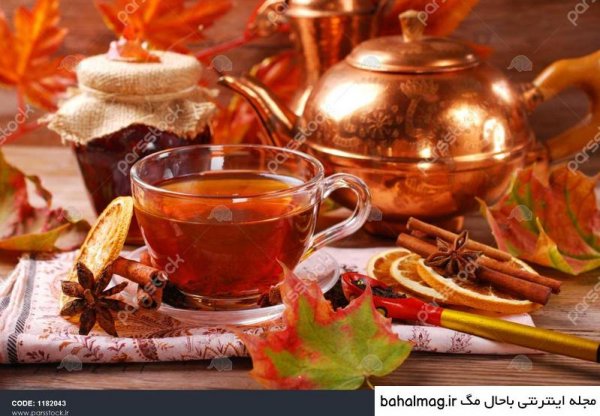  عکس فنجان چای در پاییز