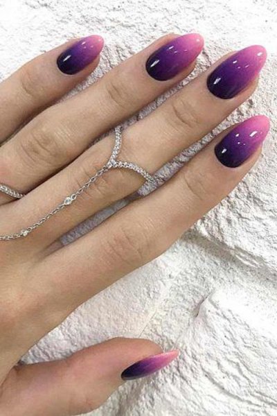  64 عکس طرح ناخن آمبره
