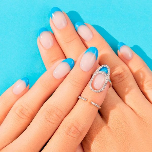  80 عکس طرح ناخن آبی