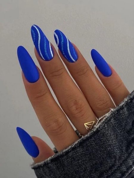  80 عکس طرح ناخن آبی