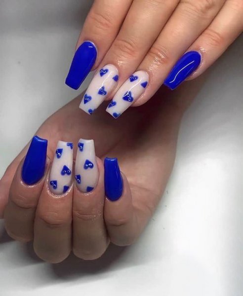  80 عکس طرح ناخن آبی