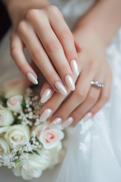  عکس مدل ناخن عروس جدید سفید