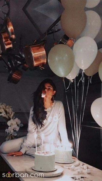  ژست عکس تولد دخترانه در خانه