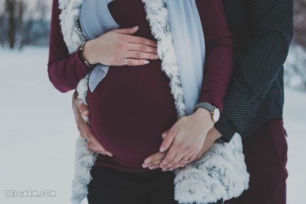  عکس زن حامله با همسرش عاشقانه