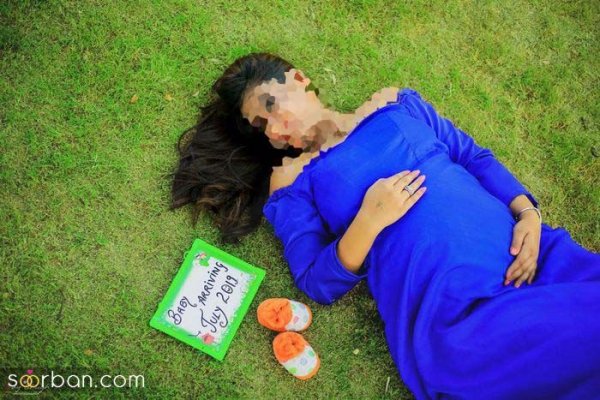 عکس زن حامله در بغل همسرش در حال زایمان