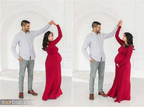عکس زن حامله در بغل همسرش در حال زایمان