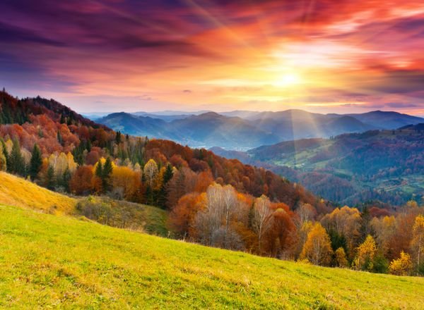  عکس طلوع خورشید در پاییز