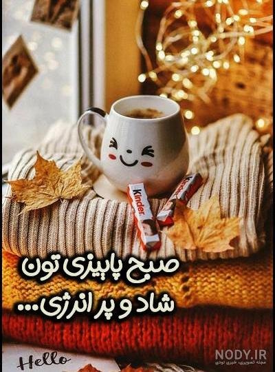 سلام صبح بخیر پاییزی همراه عکس گل