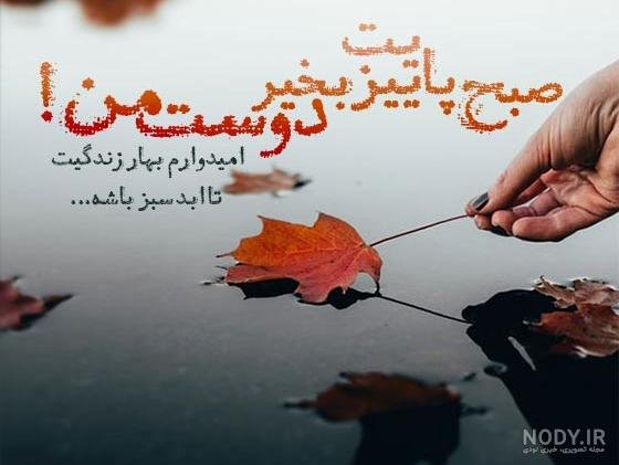سلام صبح بخیر پاییزی همراه عکس گل