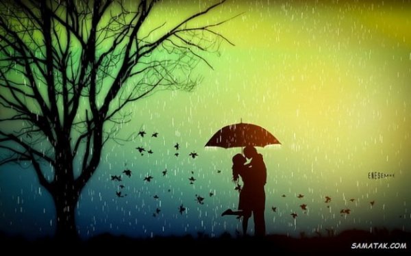  عکس بارانی عاشقانه دونفره