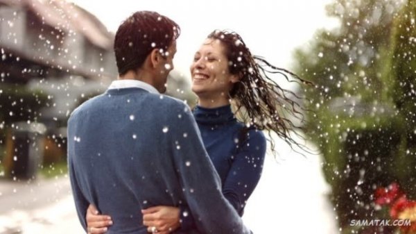  عکس بارانی عاشقانه دونفره