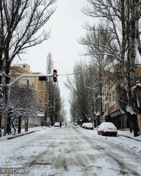  عکس کوه برفی در شب