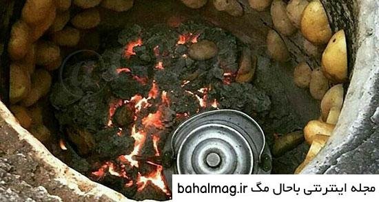 عکس چای آتیشی در کوه