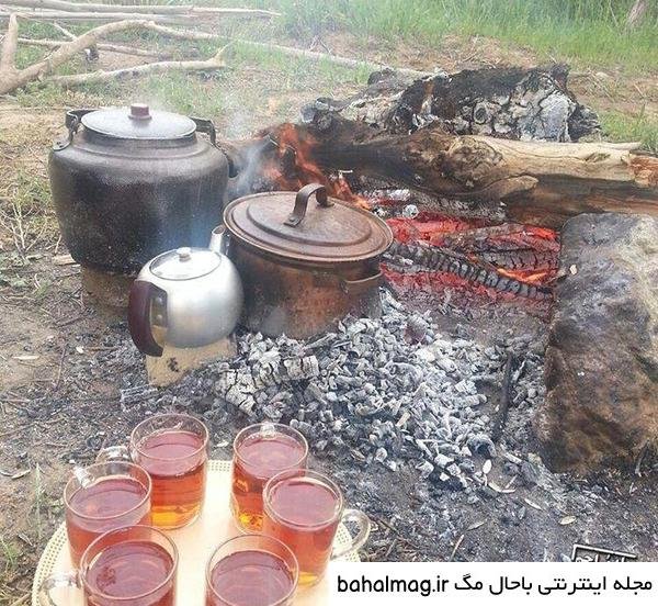عکس چای آتیشی در کوه