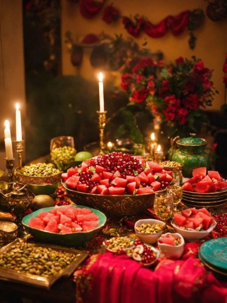  44 عکس سفره شب یلدا باکلاس