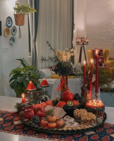  تزیین شب یلدا برای عروس ساده