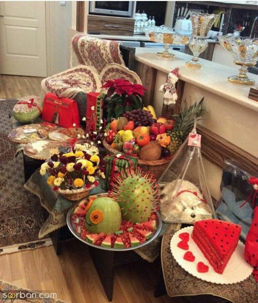  تزیین شب یلدا برای عروس ساده