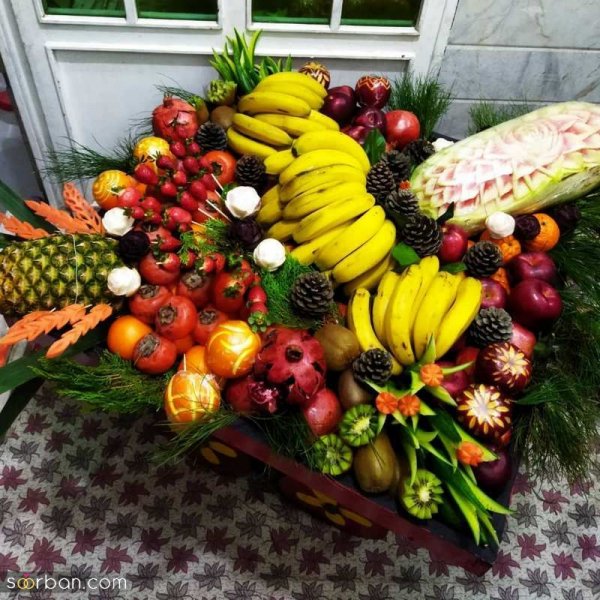  عکس تزیین میوه عروس و داماد
