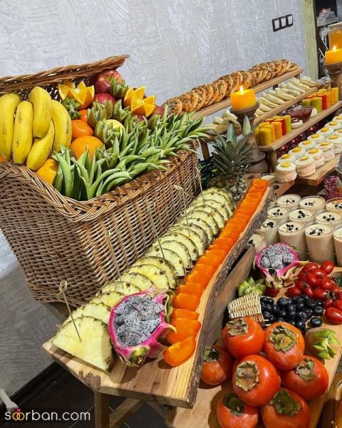  عکس تزیین میوه عروس و داماد