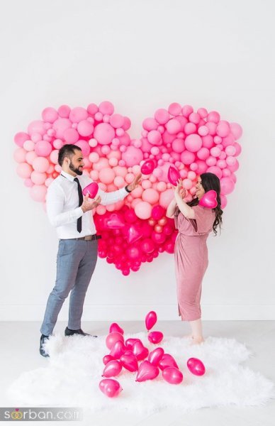  ژست عکس ولنتاین دخترانه