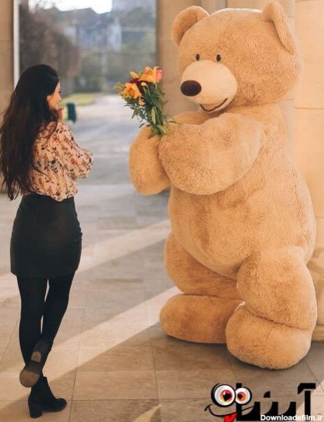 عکس دختر با خرس عروسکی برای پروفایل
