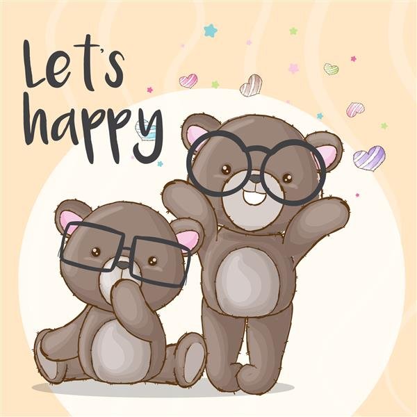  عکس خرس کارتونی عاشقانه