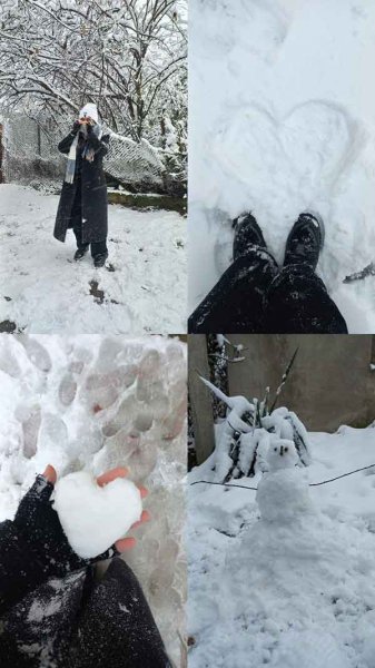  ژست عکاسی در برف بدون چهره