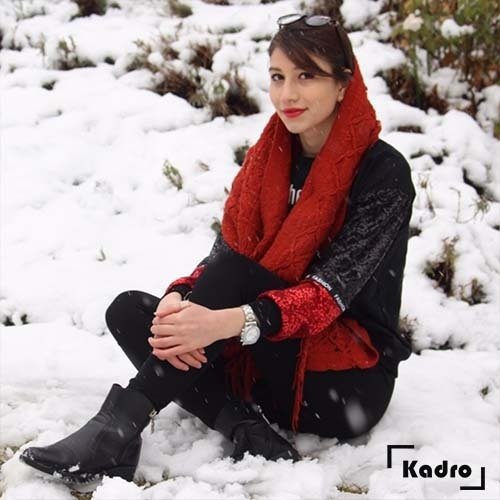  ژست عکاسی در برف اینستاگرام