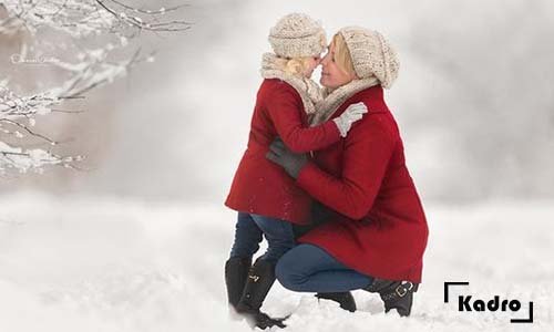  ژست عکاسی در برف دخترانه