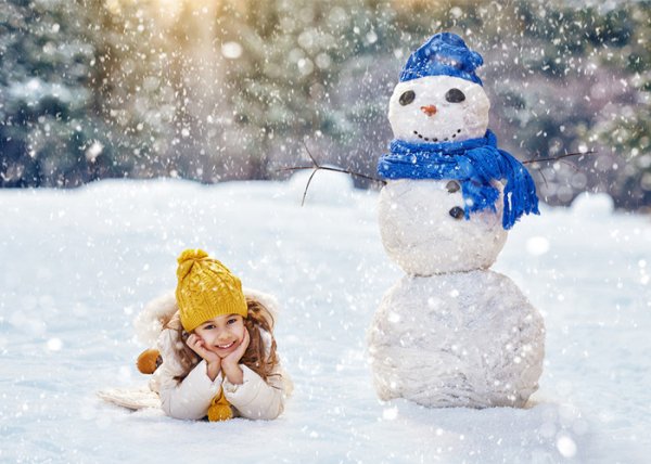  ژست عکس برفی بچه گانه