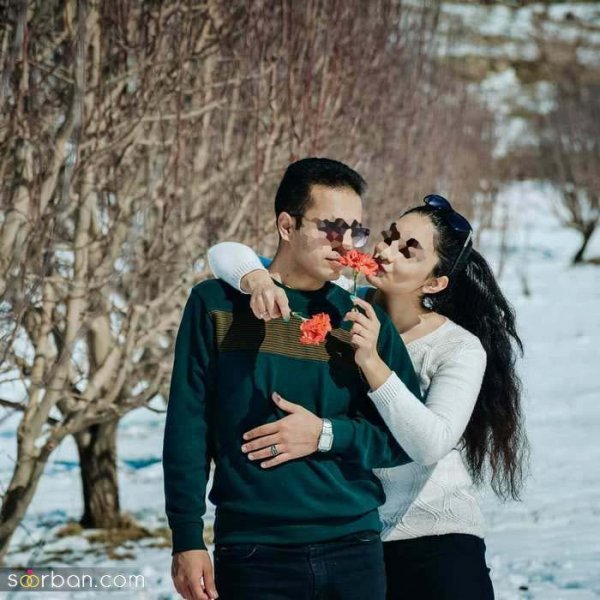  ژست عکاسی تو برف دونفره