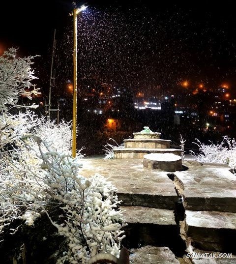  عکس برف در شب