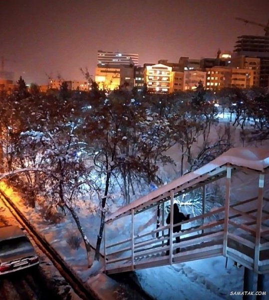  عکس برف در شب