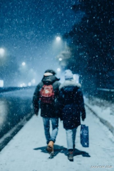  عکس برف در شب