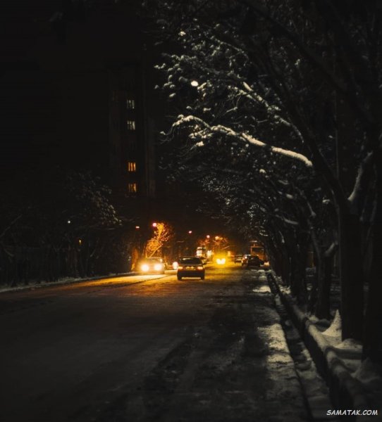  عکس برف در شب