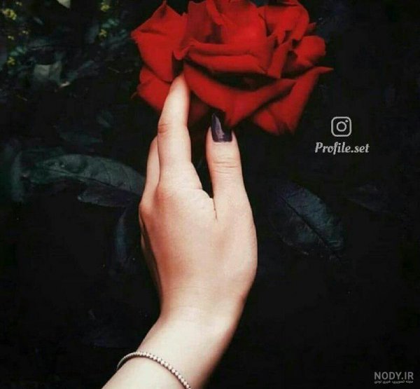 ژست عکس با شاخه گل